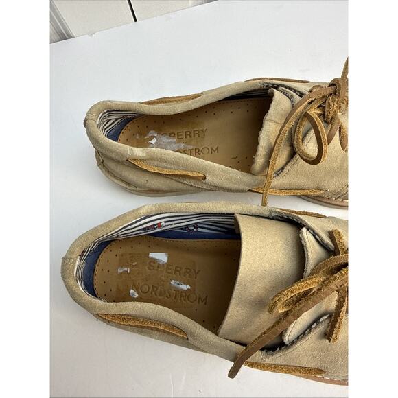 Sperry Top-Sider Nordstrom Boat Shoes Mens 9 Tan Brown Suede Lace Up Loafer EUC main image 13